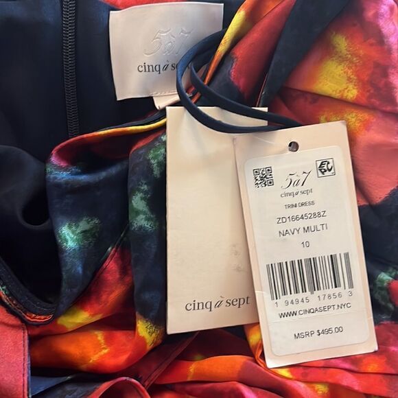 Cinq à Sept Trini Satin Floral Halter Neck Mini Wrap Dress, Size 10 NWT & 495.00 - Picture 13 of 14